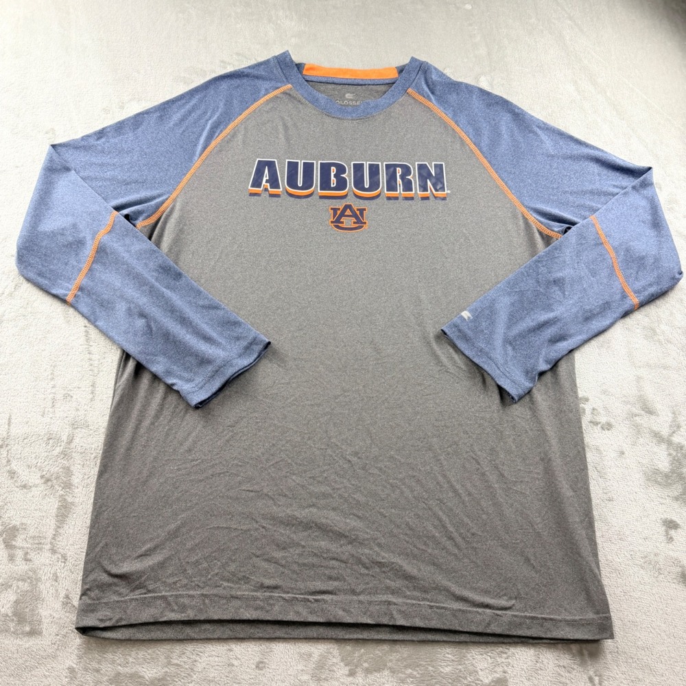 Colosseum Auburn Tigers Men's XL Long Sleeve Raglan Shirt Gray Blue Orange NCAA